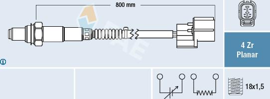 FAE 77599 - Лямбда-зонд, датчик кислорода www.autospares.lv