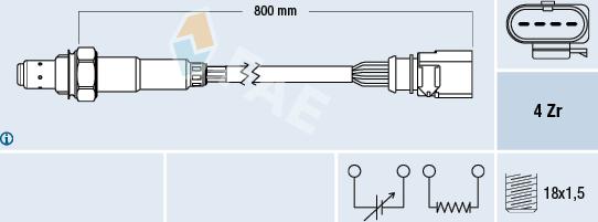 FAE 77591 - Лямбда-зонд, датчик кислорода www.autospares.lv