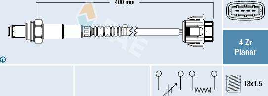 FAE 77597 - Лямбда-зонд, датчик кислорода www.autospares.lv