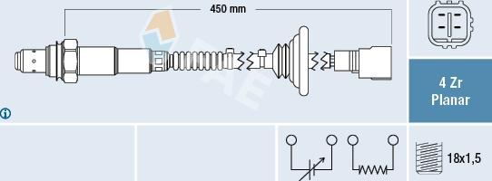 FAE 77512 - Лямбда-зонд, датчик кислорода www.autospares.lv