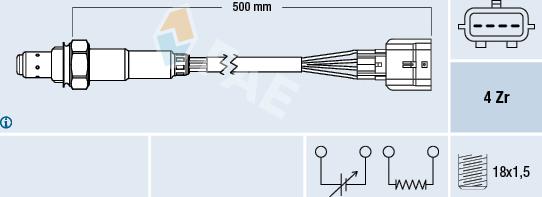 FAE 77584 - Лямбда-зонд, датчик кислорода www.autospares.lv