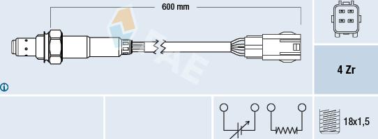 FAE 77588 - Лямбда-зонд, датчик кислорода www.autospares.lv