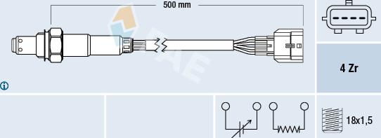 FAE 77582 - Лямбда-зонд, датчик кислорода www.autospares.lv