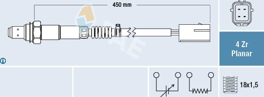 FAE 77531 - Лямбда-зонд, датчик кислорода www.autospares.lv