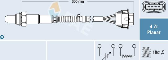 FAE 77575 - Лямбда-зонд, датчик кислорода www.autospares.lv