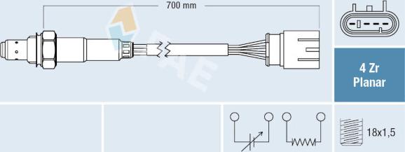 FAE 77690 - Лямбда-зонд, датчик кислорода www.autospares.lv