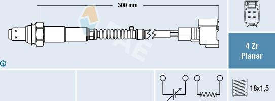 FAE 77645 - Лямбда-зонд, датчик кислорода www.autospares.lv