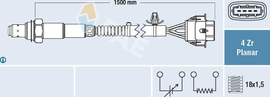 FAE 77608 - Лямбда-зонд, датчик кислорода www.autospares.lv