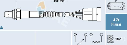 FAE 77618 - Лямбда-зонд, датчик кислорода www.autospares.lv