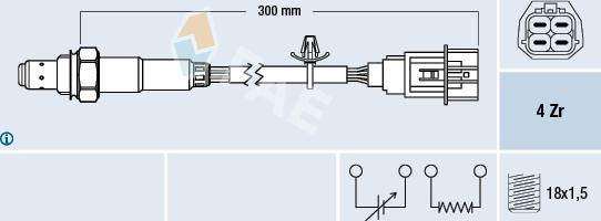 FAE 77637 - Лямбда-зонд, датчик кислорода www.autospares.lv