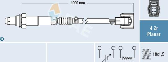 FAE 77620 - Лямбда-зонд, датчик кислорода www.autospares.lv