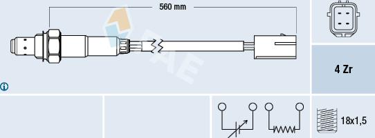 FAE 77196 - Лямбда-зонд, датчик кислорода www.autospares.lv