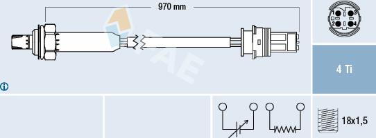 FAE 77190 - Лямбда-зонд, датчик кислорода www.autospares.lv