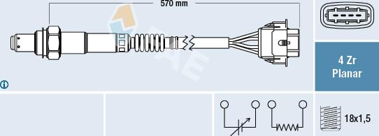 FAE 77154 - Лямбда-зонд, датчик кислорода www.autospares.lv