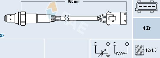 FAE 77164 - Лямбда-зонд, датчик кислорода www.autospares.lv