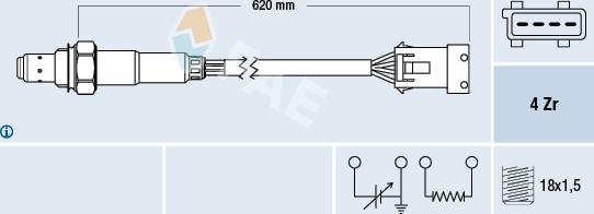 FAE 77166 - Лямбда-зонд, датчик кислорода www.autospares.lv