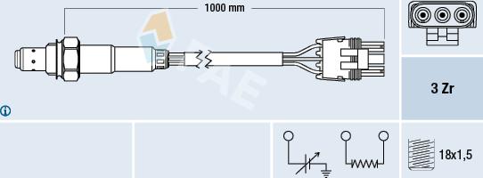 FAE 77119 - Лямбда-зонд, датчик кислорода www.autospares.lv