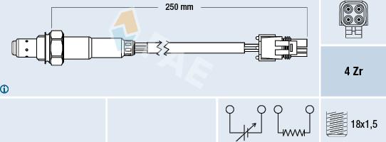 FAE 77129 - Лямбда-зонд, датчик кислорода www.autospares.lv