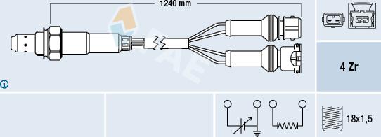 FAE 77125 - Лямбда-зонд, датчик кислорода www.autospares.lv