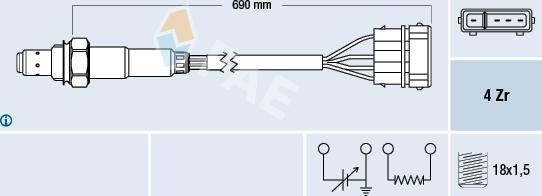 FAE 77128 - Лямбда-зонд, датчик кислорода www.autospares.lv