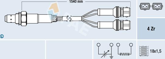 FAE 77127 - Лямбда-зонд, датчик кислорода www.autospares.lv