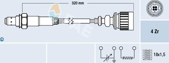 FAE 77172 - Лямбда-зонд, датчик кислорода www.autospares.lv