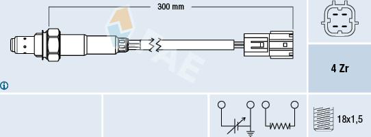 FAE 77395 - Лямбда-зонд, датчик кислорода www.autospares.lv