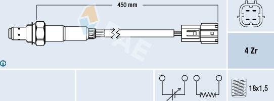 FAE 77393 - Лямбда-зонд, датчик кислорода www.autospares.lv