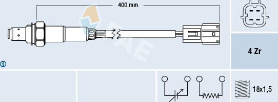 FAE 77346 - Лямбда-зонд, датчик кислорода www.autospares.lv