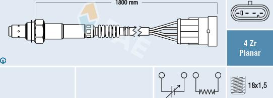 FAE 77365 - Лямбда-зонд, датчик кислорода www.autospares.lv