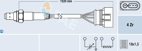 FAE 77301 - Лямбда-зонд, датчик кислорода www.autospares.lv