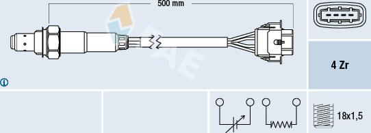 FAE 77303 - Лямбда-зонд, датчик кислорода www.autospares.lv