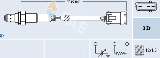 FAE 77307 - Лямбда-зонд, датчик кислорода www.autospares.lv