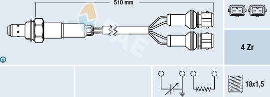 FAE 77387 - Лямбда-зонд, датчик кислорода www.autospares.lv