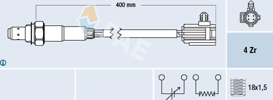 FAE 77325 - Лямбда-зонд, датчик кислорода www.autospares.lv