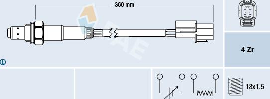 FAE 77375 - Лямбда-зонд, датчик кислорода www.autospares.lv