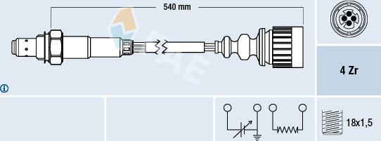 FAE 77376 - Лямбда-зонд, датчик кислорода www.autospares.lv