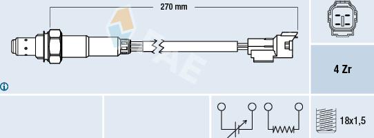 FAE 77296 - Лямбда-зонд, датчик кислорода www.autospares.lv