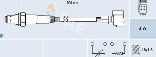 FAE 77297 - Лямбда-зонд, датчик кислорода www.autospares.lv