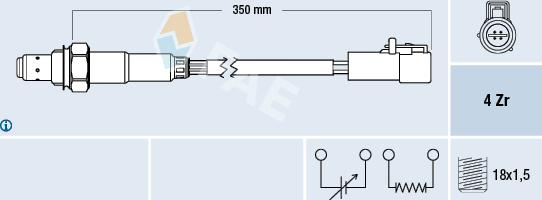 FAE 77264 - Лямбда-зонд, датчик кислорода www.autospares.lv