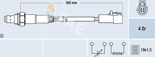 FAE 77260 - Лямбда-зонд, датчик кислорода www.autospares.lv