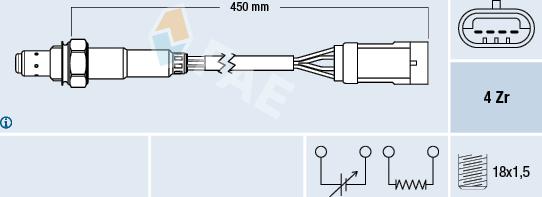 FAE 77207 - Лямбда-зонд, датчик кислорода www.autospares.lv