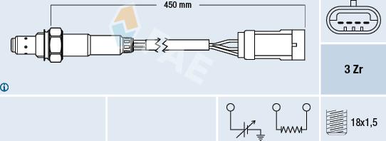 FAE 77222 - Лямбда-зонд, датчик кислорода www.autospares.lv