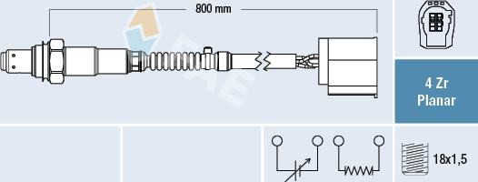 FAE 77758 - Лямбда-зонд, датчик кислорода www.autospares.lv