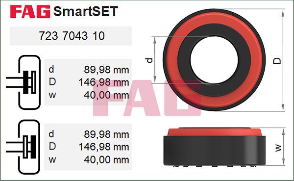 FAG 723 7043 10 - Riteņa rumbas gultņa komplekts www.autospares.lv