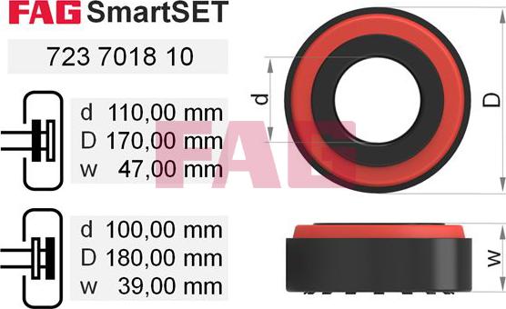 FAG 723 7018 10 - Wheel hub, bearing Kit www.autospares.lv