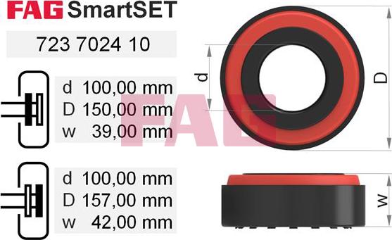 FAG 723 7024 10 - Wheel hub, bearing Kit www.autospares.lv