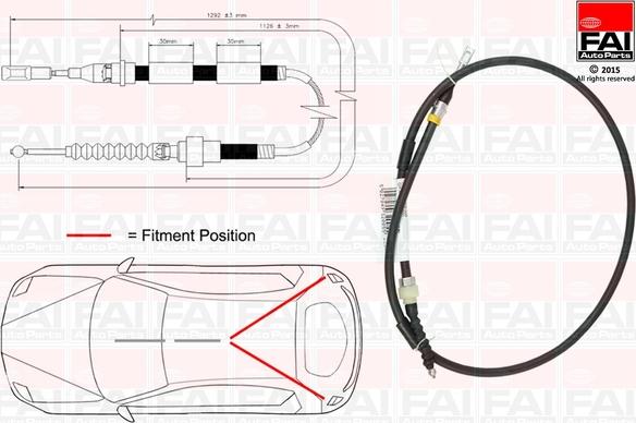 FAI AutoParts FBC0042 - Trose, Stāvbremžu sistēma autospares.lv