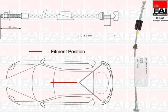 FAI AutoParts FBC0056 - Trose, Stāvbremžu sistēma www.autospares.lv