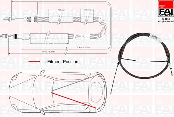 FAI AutoParts FBC0016 - Trose, Stāvbremžu sistēma autospares.lv